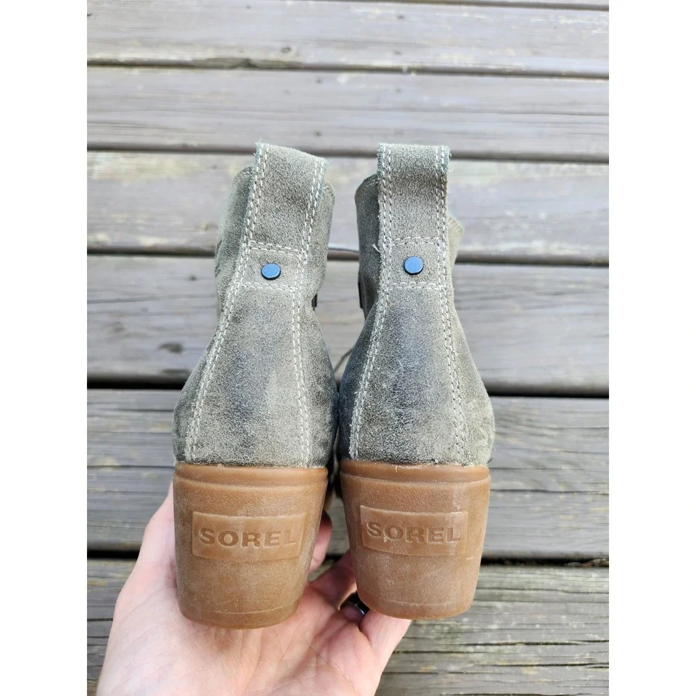 Sorel Toronto‎ Wedge Ankle Boots Major Oiled Suede Lace Up NL2115-245 Size 9